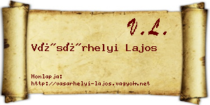 Vásárhelyi Lajos névjegykártya